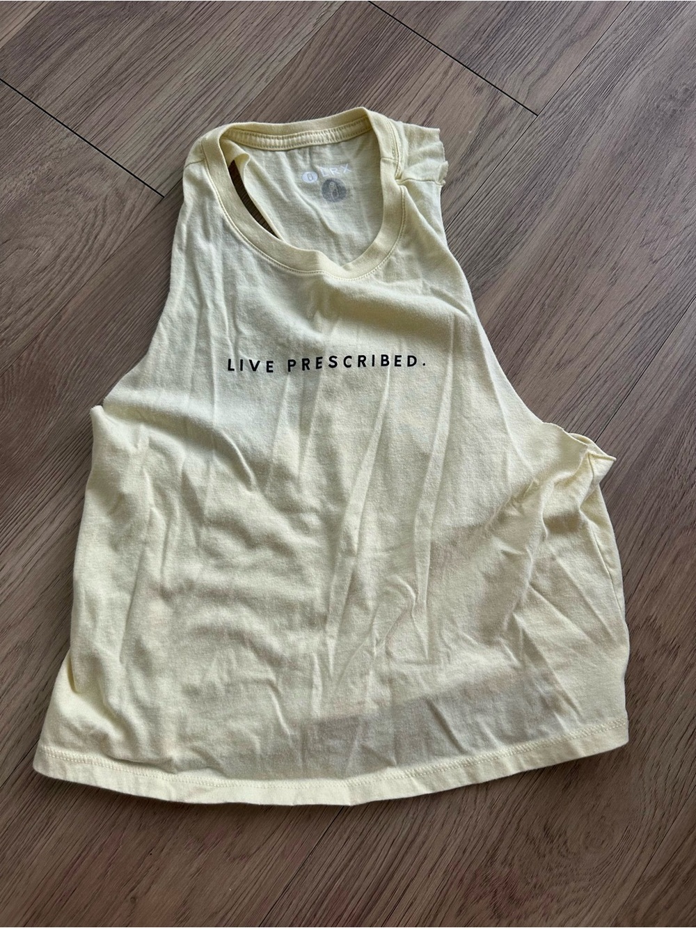 Yellow 'Live Prescribed.' Muscle Tank